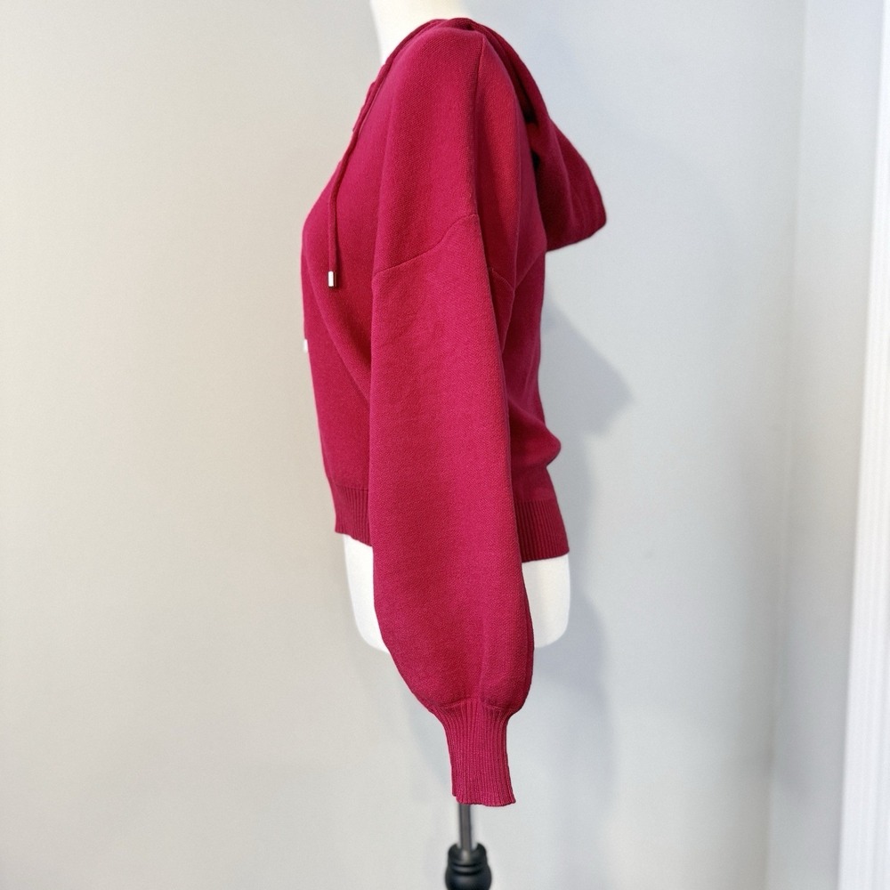 Philosophy Republic Clothing Cardinal Red Lace-Up Hoodie Sweater Women's Small - Picture 3 of 12